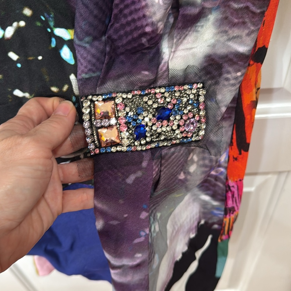 *NEW* ZARA x ATELIER LIMITED EDITION COLORFUL BEJEWELED PUFF SLEEVE DRESS XS - Picture 10 of 16